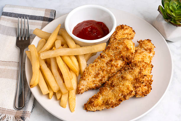 chicken tenders served with french fries